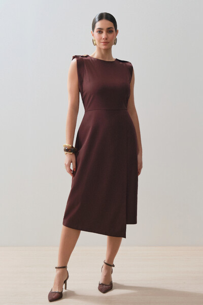 Foto Vestido Midi Regata Transpassada Ombro Martingale Gold