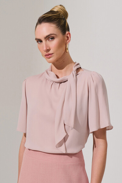 Foto Blusa Gola Dobrada Laço Lateral
