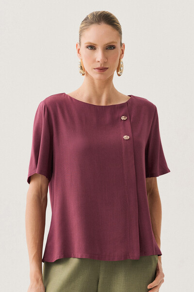 Foto Blusa Prega Botões Gold Double