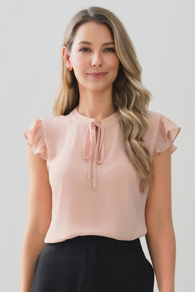 Foto Regata Gola Baixa Laço Ombro Babado