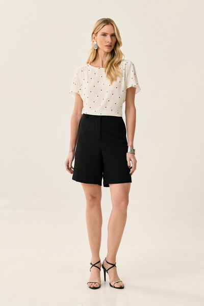 FotoBlusa Poa Ombro Franzido