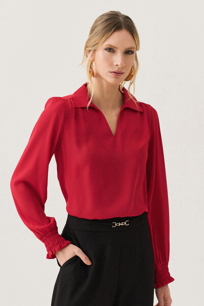 Foto Blusa Manga Longa Punho Lastex Gola Polo Deocte V