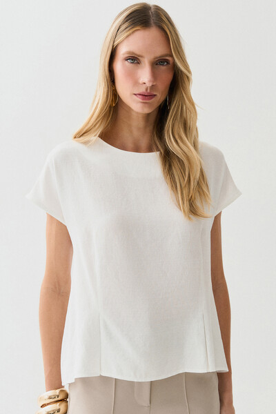 Foto Blusa Acinturada Manga Morcego Pregas