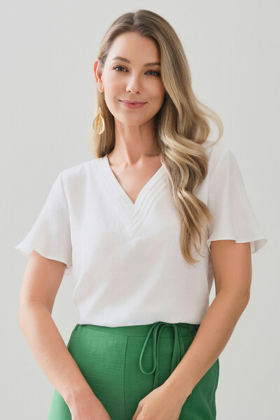 Foto Blusa Decote V Preguinhas Triple