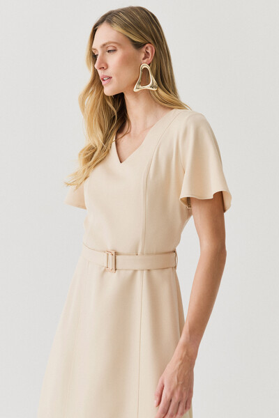 Foto Vestido Midi Decote V Cinto Fivela Gold