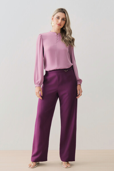 FotoBlusa Manga Longa Punho Gola Baixa Mini Botões Triple