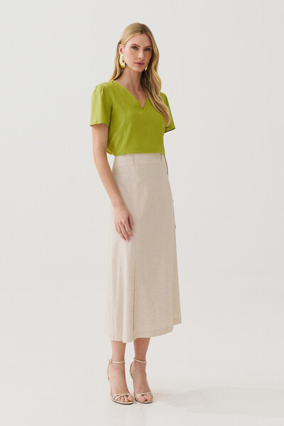 FotoBlusa Decote V Recortes Laterais
