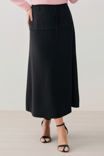 Foto Saia Midi Evasê Prega Passante Cinto Fino