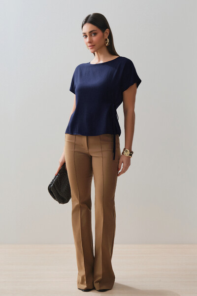Foto Blusa Manga Morcego Lateral Laço