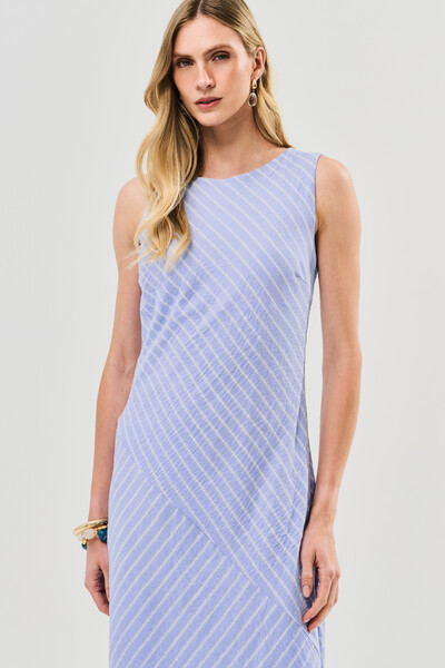 Foto Vestido Midi Regata Assimétrica Listrado Um Ombro Torcido