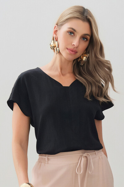 Foto Blusa Manga Morcego Decote V Recorte