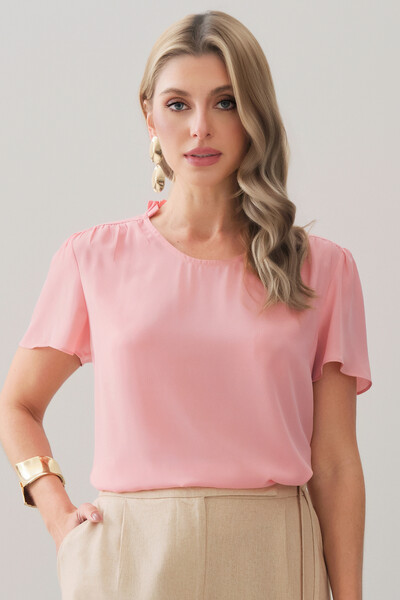 Foto Blusa Mini Gola Franzida Ombro Franzido