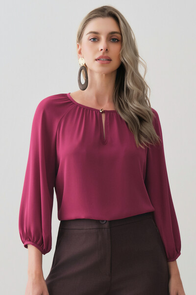 Foto Blusa Manga 3/4 Raglan Decote Gota Gold