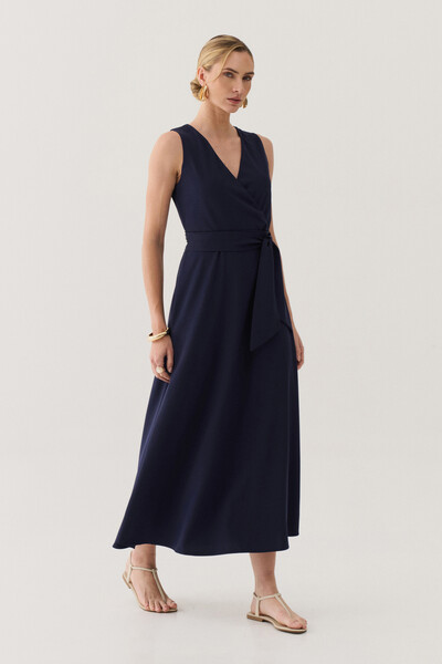 Foto Vestido Midi Regata Transpassado de Alfaiataria Cinto