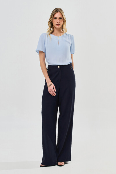 Foto Blusa Decote Gota Gold Pérola Double Ombro Franzidos