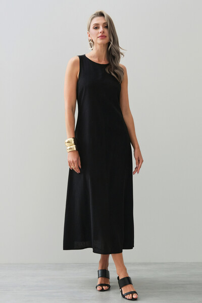 Foto Vestido Midi Regata de Linho Recorte