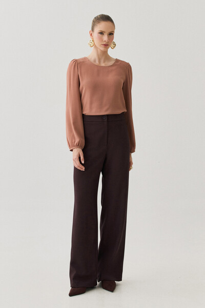 FotoBlusa Manga Longa Ombro Recortes Double