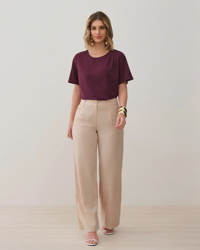 Foto Blusa Assimétrica Ombro Esquerdo Pregas Triple