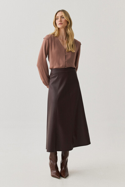 FotoCamisa Manga Longa Punho Decote V Ombro Aba Mini Botões