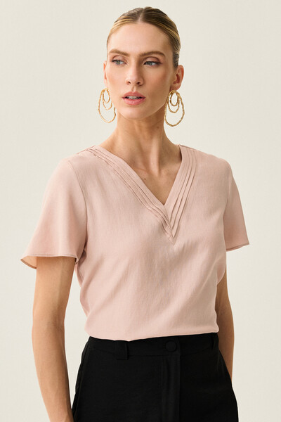 Foto Blusa Decote V Preguinhas Triple