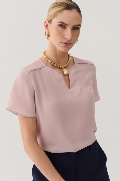 Foto Blusa Decote Cavado Ombro Nervura