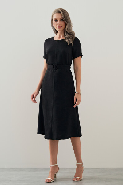 Foto Vestido Midi Cinto Fivela Forrada