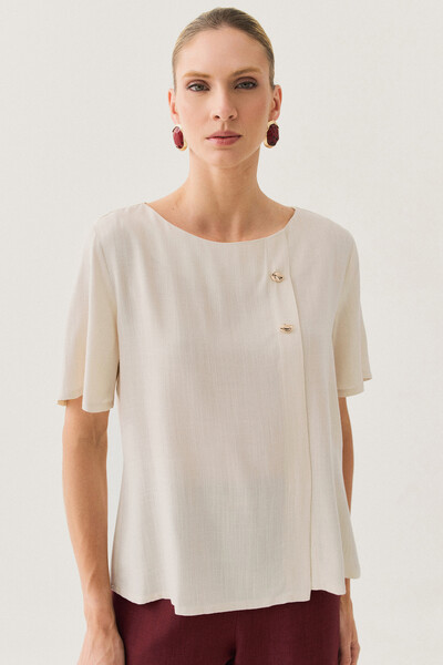 Foto Blusa Prega Botões Gold Double