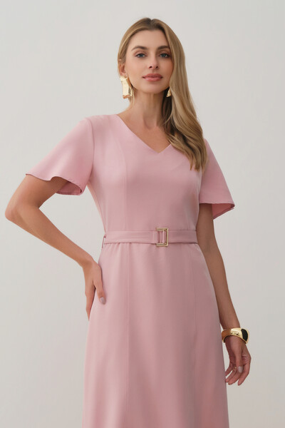 Foto Vestido Midi Decote V Cinto Fivela Gold