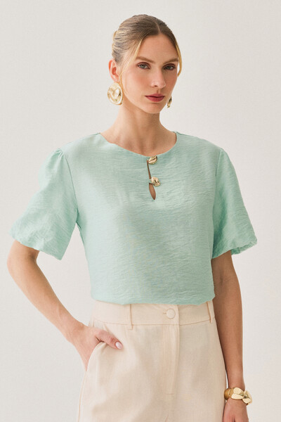 Foto Blusa Manga Balonê Gold Double