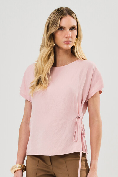 Foto Blusa Manga Morcego Lateral Laço