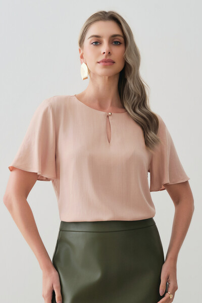 Foto Blusa Manga Evasê Decote Gota Gold