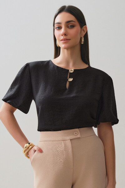 Foto Blusa Manga Balonê Gold Double