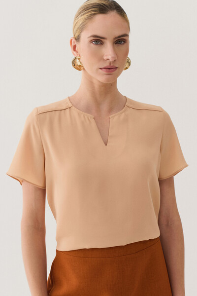 Foto Blusa Decote Cavado Ombro Nervura