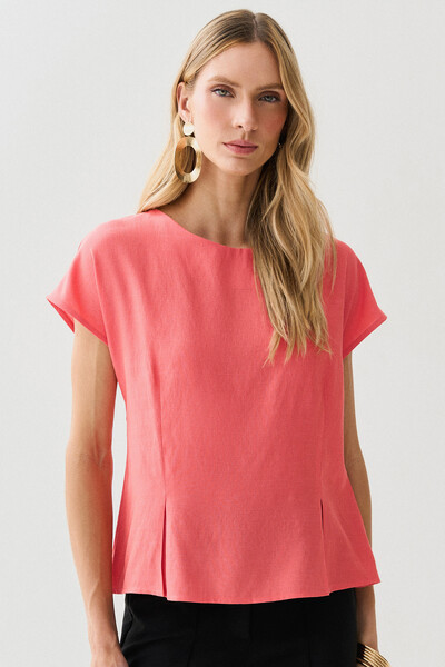 Foto Blusa Acinturada Manga Morcego Pregas