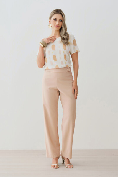 FotoBlusa Abstrata Decote Canoa