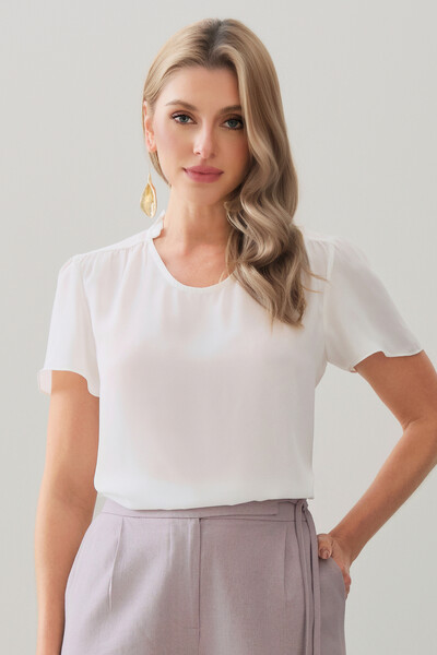 Foto Blusa Mini Gola Franzida Ombro Franzido