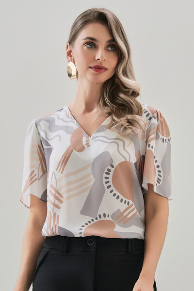 Foto BLUSA ABSTRATA DECOTE V