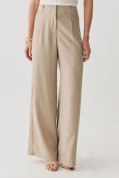 Foto Pantalona Passante Double Prega Botão Forrado