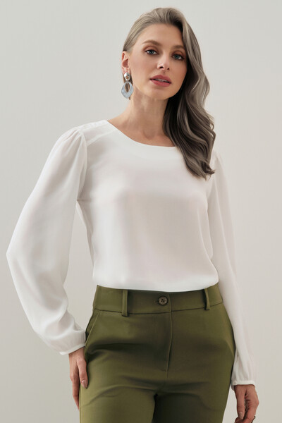 Foto Blusa Manga Longa Ombro Recortes Double