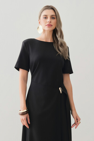 Foto Vestido Midi de Alfaiataria Assimétrico Transpassado Pregas Gold