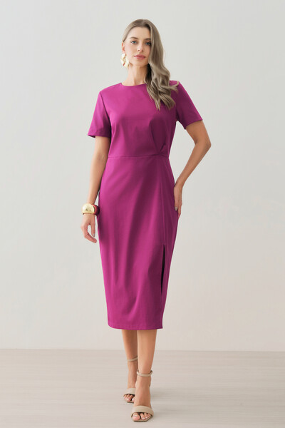 Foto Vestido Midi Assimétrico Cintura Prega