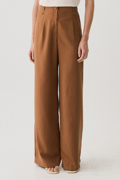 Foto Pantalona Passante Double Prega Botão Forrado