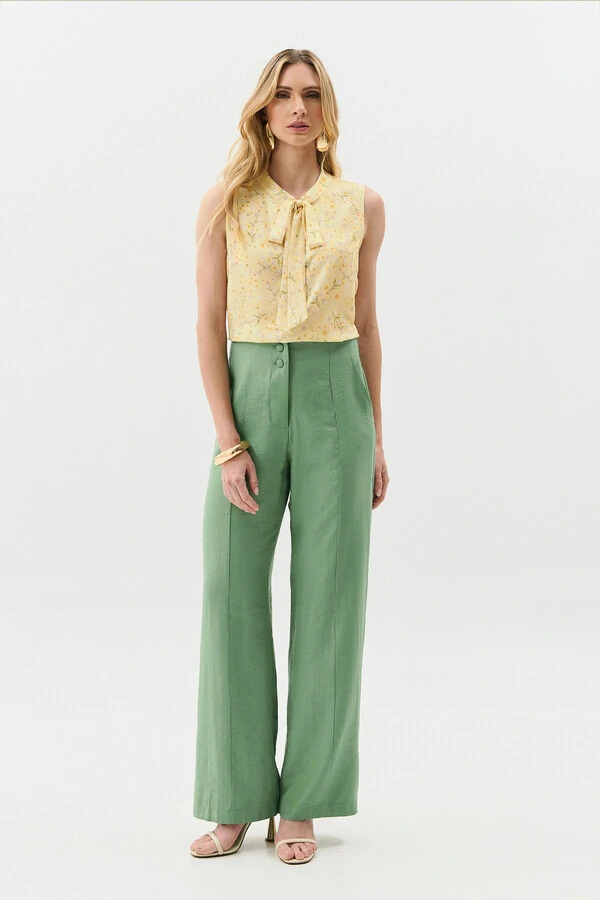 Regata Floral Gola Baixa Laço