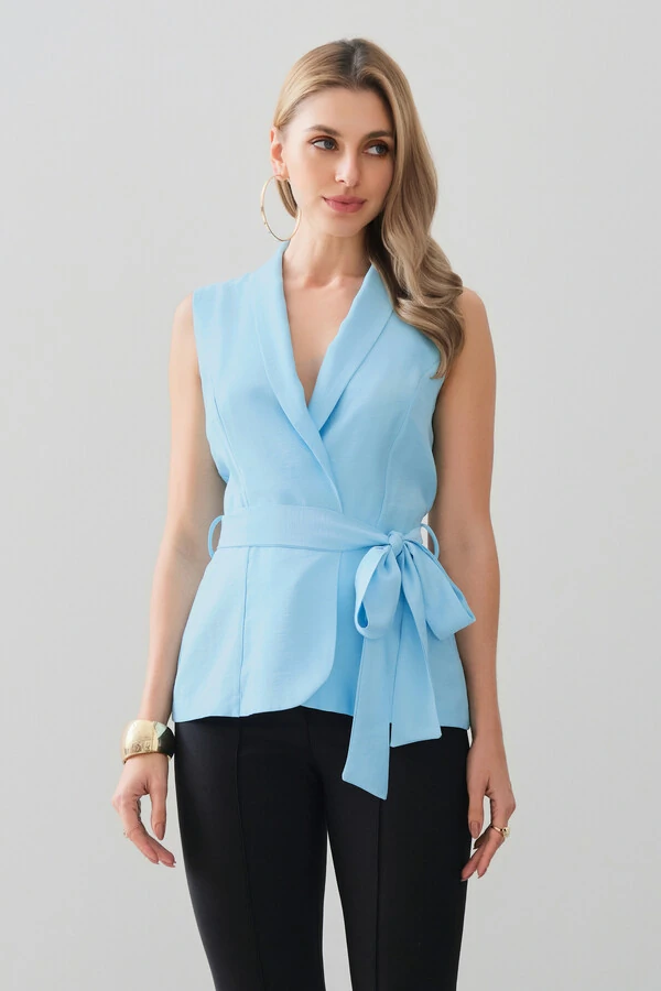 Colete Gola de Blazer Cinto