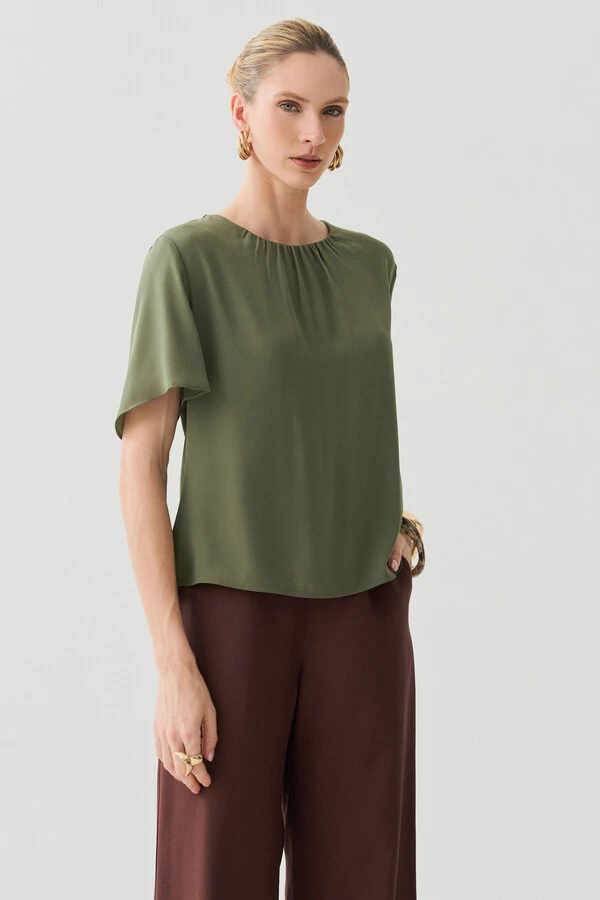 Blusa Decote Franizido