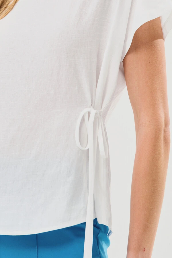Blusa Manga Morcego Lateral Laço