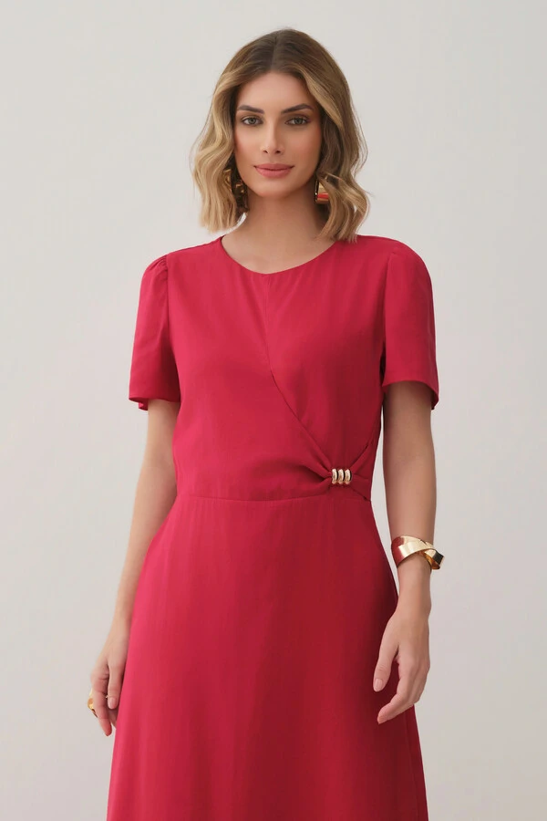 Vestido Midi Leve Transpasse Gold