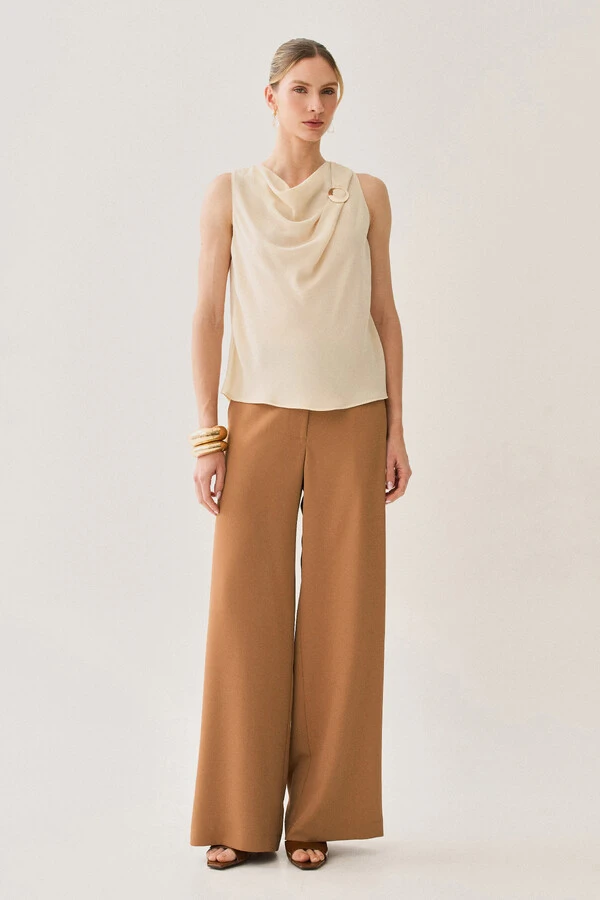 Pantalona de Alfaitaria Botão Forrado