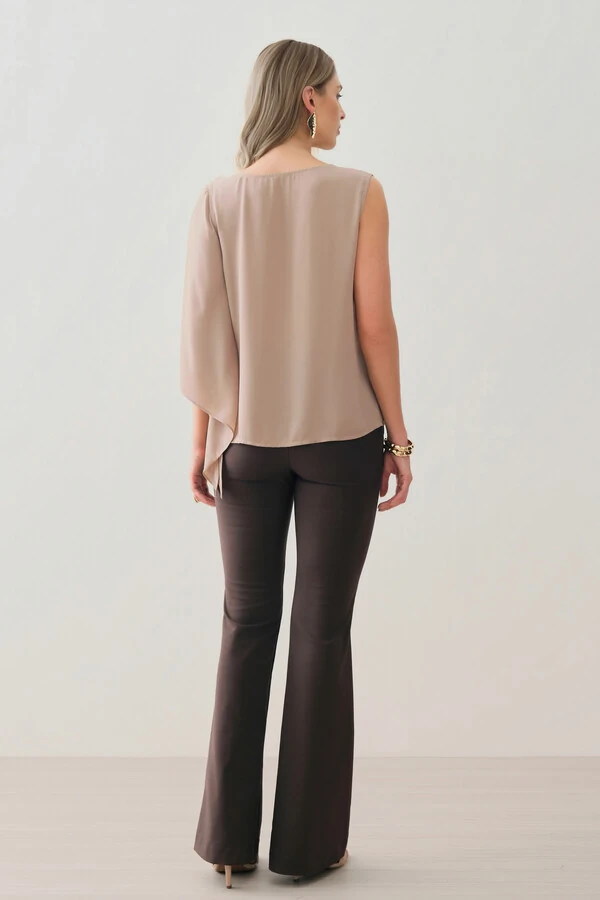 Regata Assimétrica Ombro Esquerdo Faixa Gold