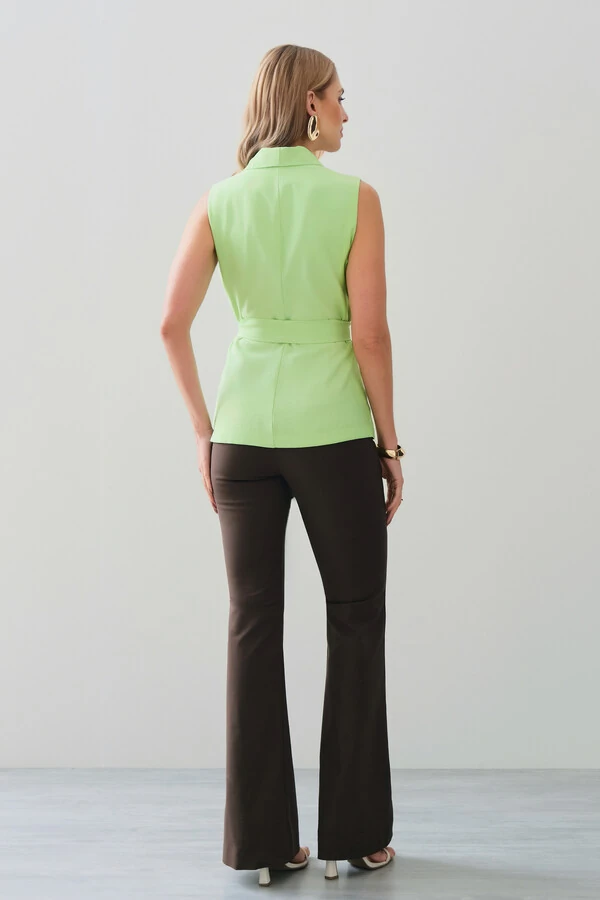 Colete Gola de Blazer Cinto